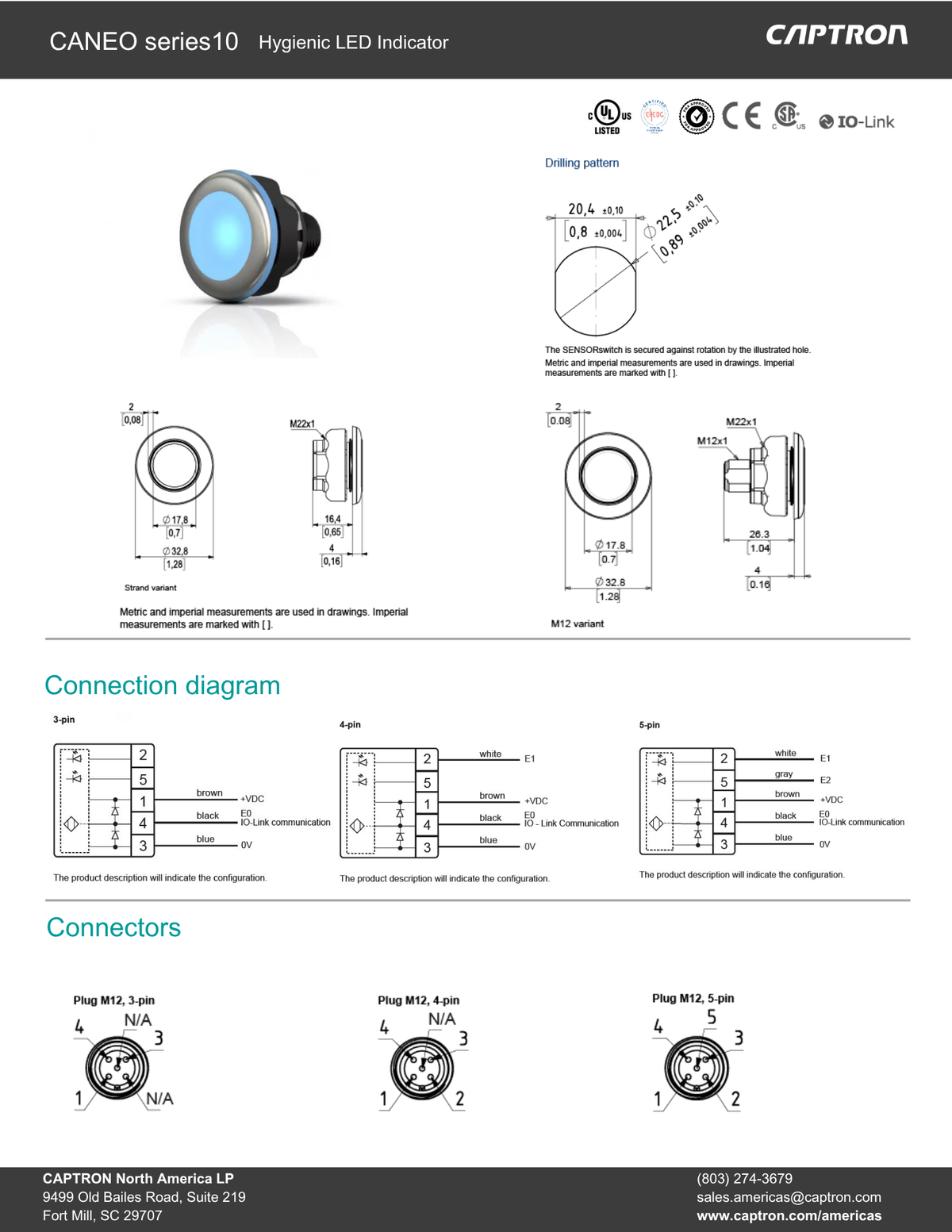 CANEO series10 | Hygienic LED Signal Indicator