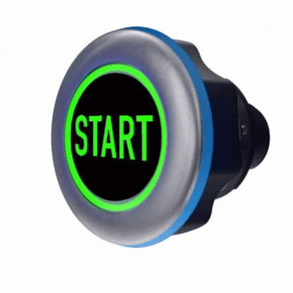 Animation of CAPTRON CANEO series10 hygienic START button changing from green to red