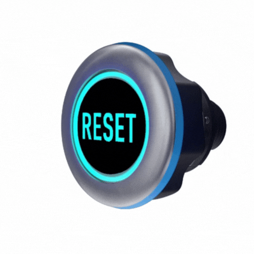 Animation of CAPTRON CANEO Hygienic Reset Button showing colors of clean blue changing to blue 