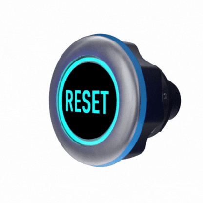 Animation of CAPTRON CANEO Hygienic Reset Button showing colors of clean blue changing to blue 