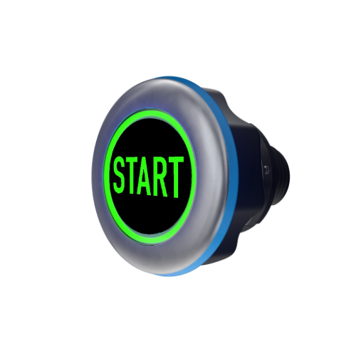 CAPTRON CANEO series10 Hygienic Start button with green 'START' text on a white background