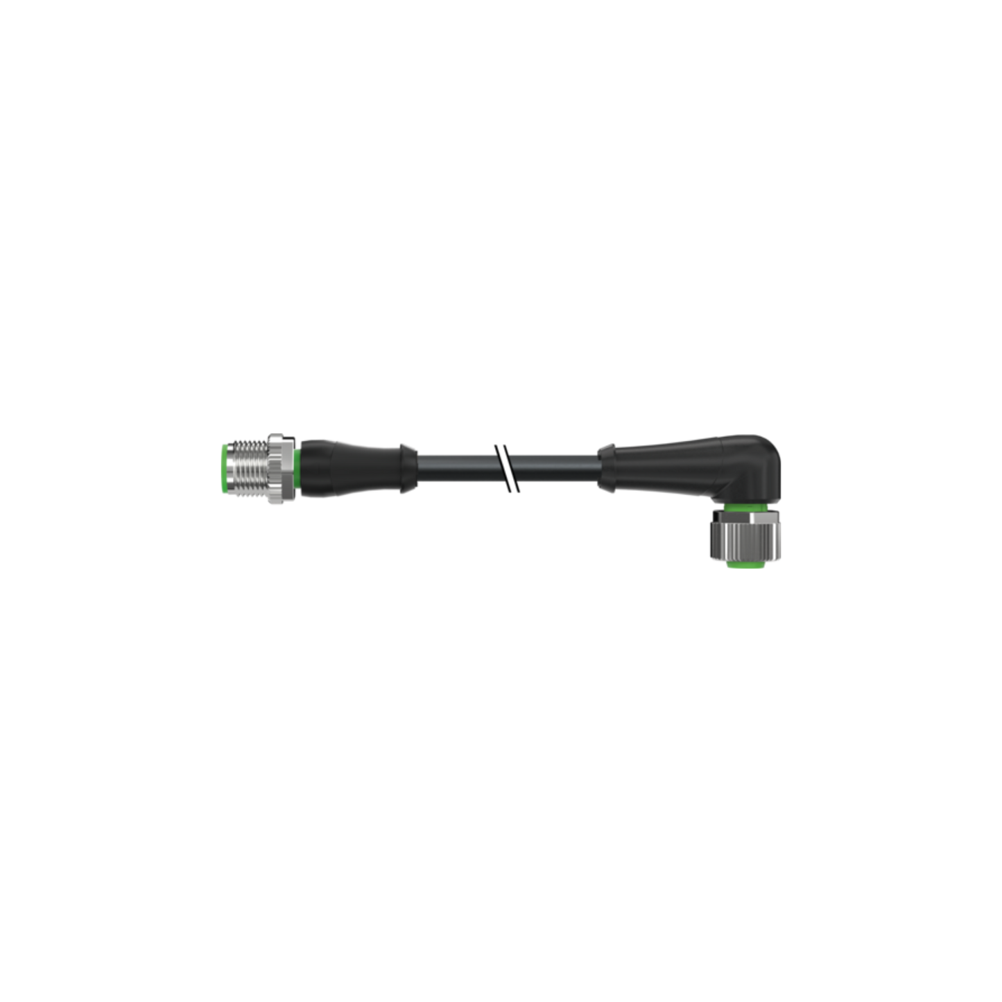 M12 Connection Cable | Male 0° to Female 90° 5-pin | UL Certified