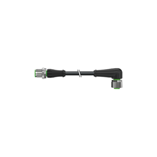 M12 Connection Cable | Male 0° to Female 90° 5-pin | UL Certified