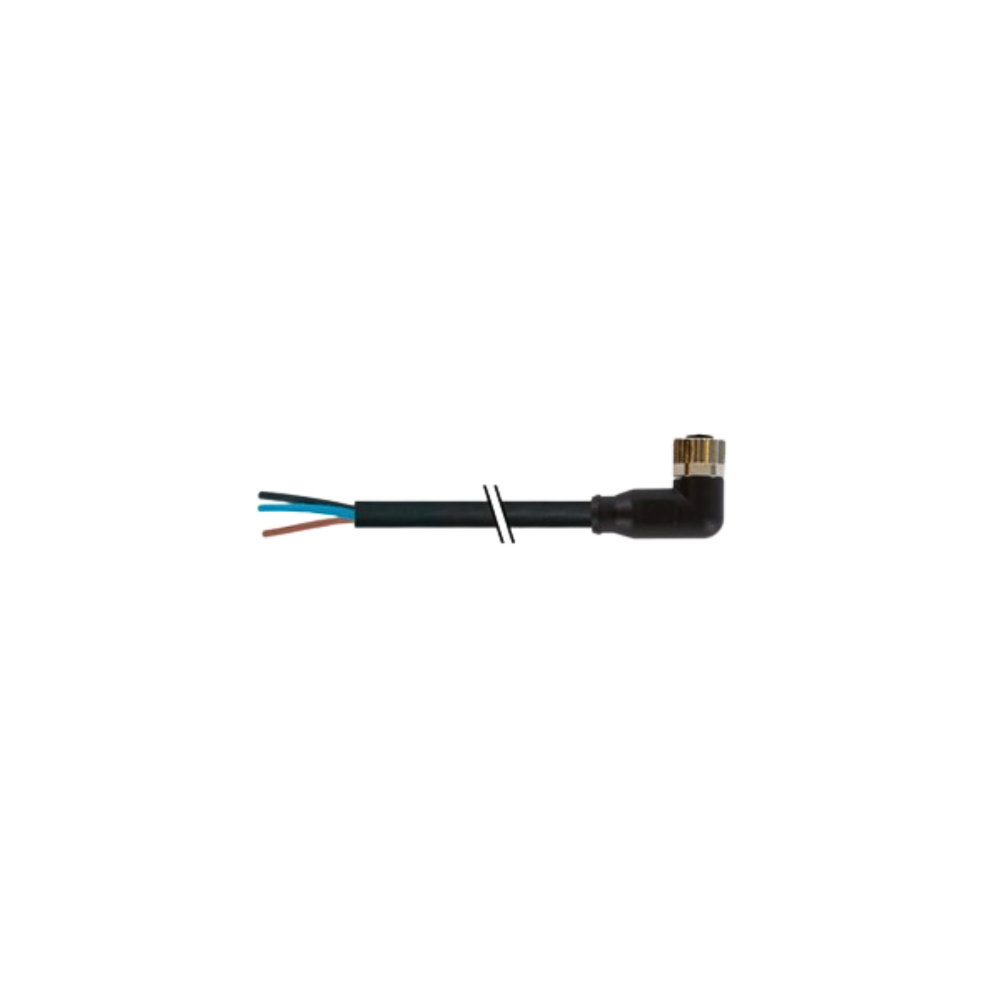 Connection cable flying leads to M8 female 90 degree angle