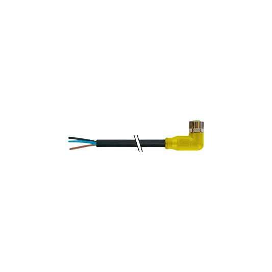 M8 Connection Cable | Flying Leads to Female 90° 2m | UL Certified